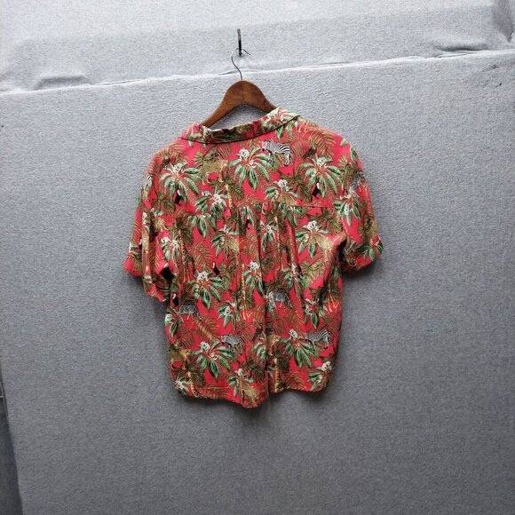 Jane + Delancey Womens Red Tropical Print Button-Up Shirt & Elastic Waist Pants - Picture 9 of 9